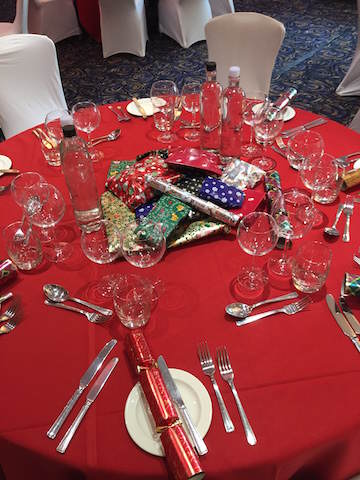 Beautiful tables with presents for the 